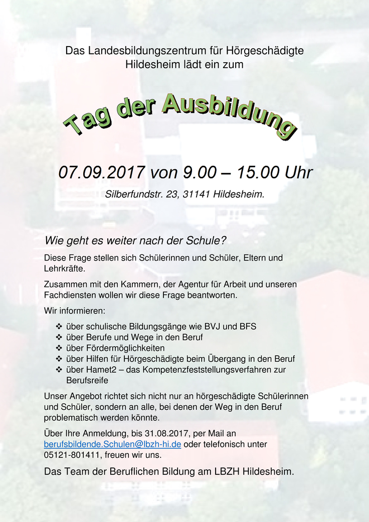 Werbeplakat Tag der Ausbildung 2017